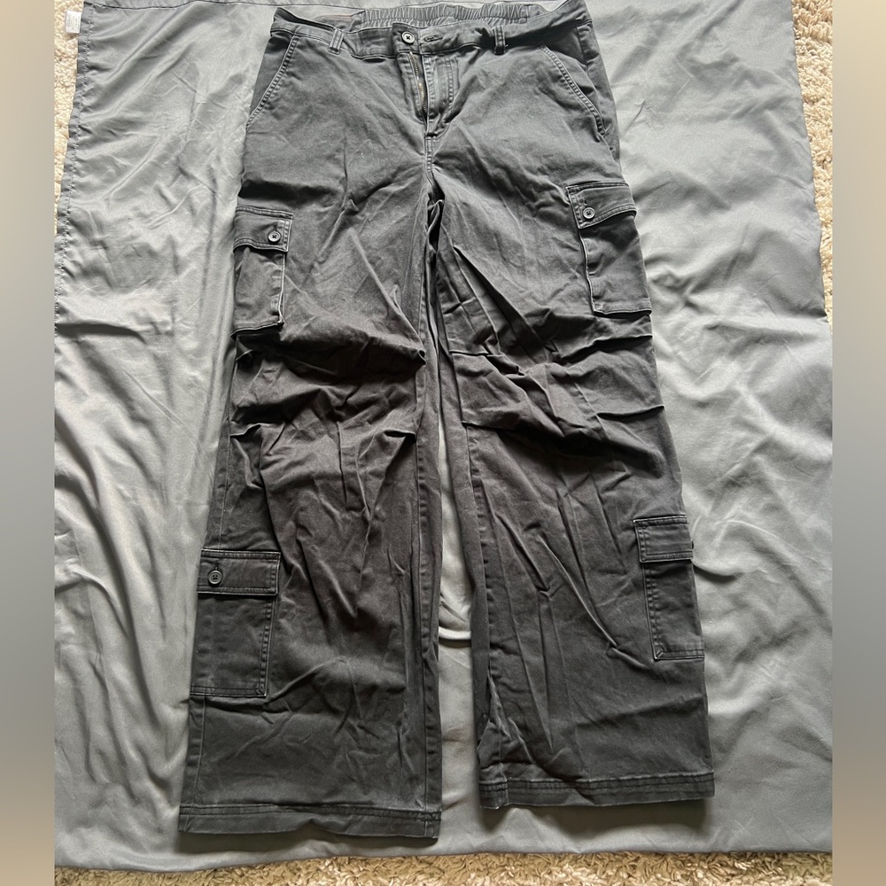Black washed Cargo Pants